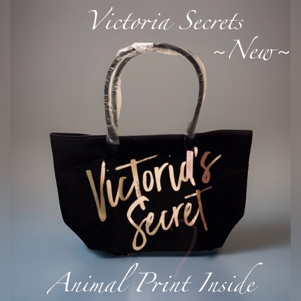 Victoria's Secret Black Tote with Gold VS Logo
~New~Retired Item~